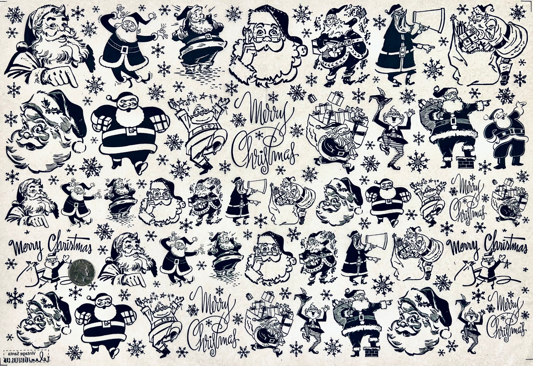 Vintage Santa - Underglaze Transfer Sheet