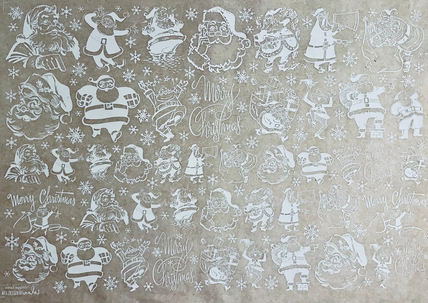 Vintage Santa - Underglaze Transfer Sheet