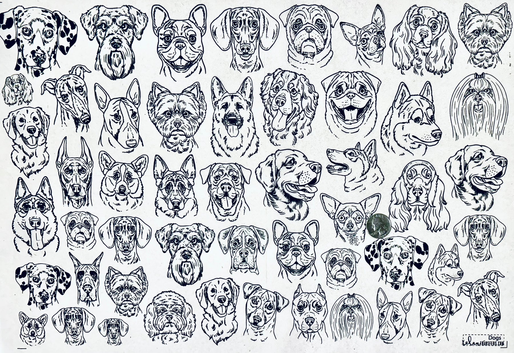 Dogs - Underglaze Transfer Sheet