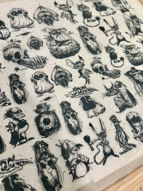 Monsters - Underglaze Transfer Sheet