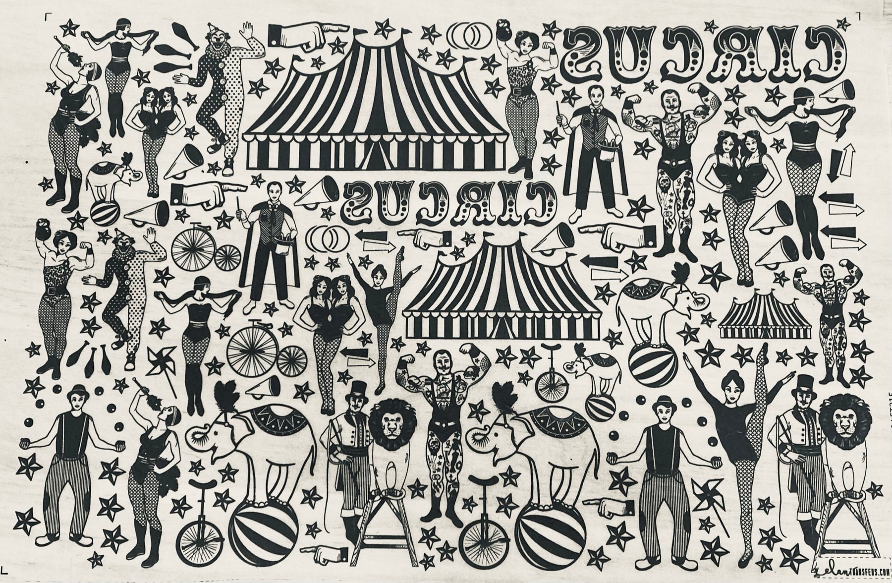 Circus - Underglaze Transfer Sheet